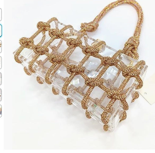 Spring Summer Alec Transparent Storage Box Handcraft Braiding Rope Small Square Bag Underarm Handbags