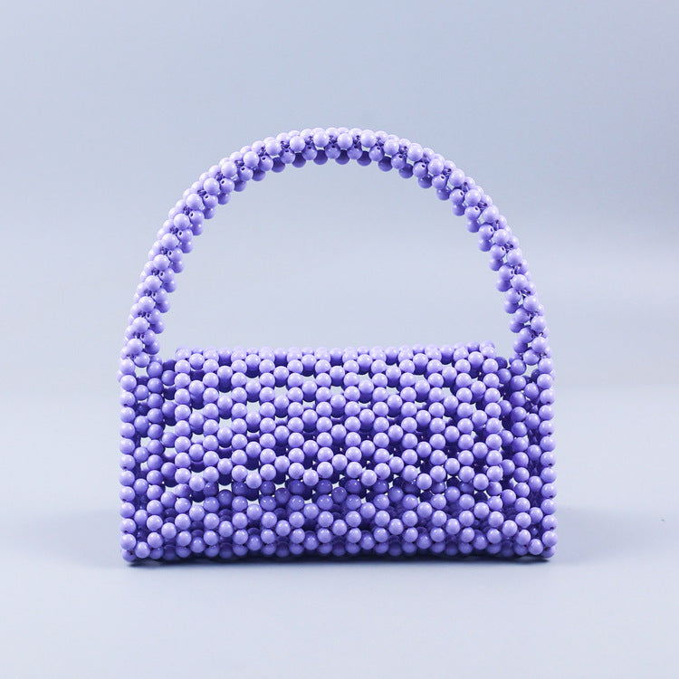 Retro Underarm Bag Handmade Beaded Weave Woven Bag Bag DIY Material Bag Pearl Homemade Woven Bag Handbag