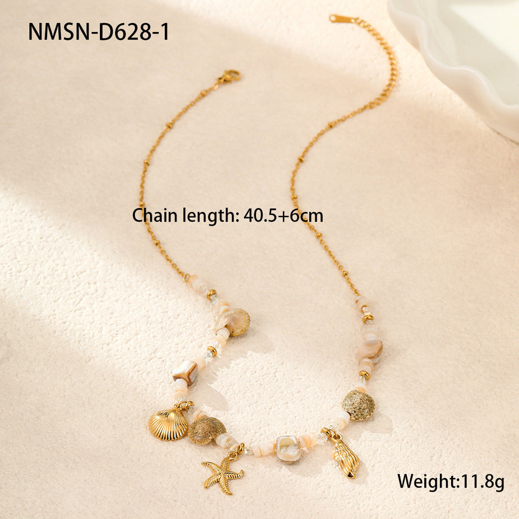 Nimai Vacation Ocean Summer Beach Bohemian Design Stainless Steel Necklace Women Bracelet