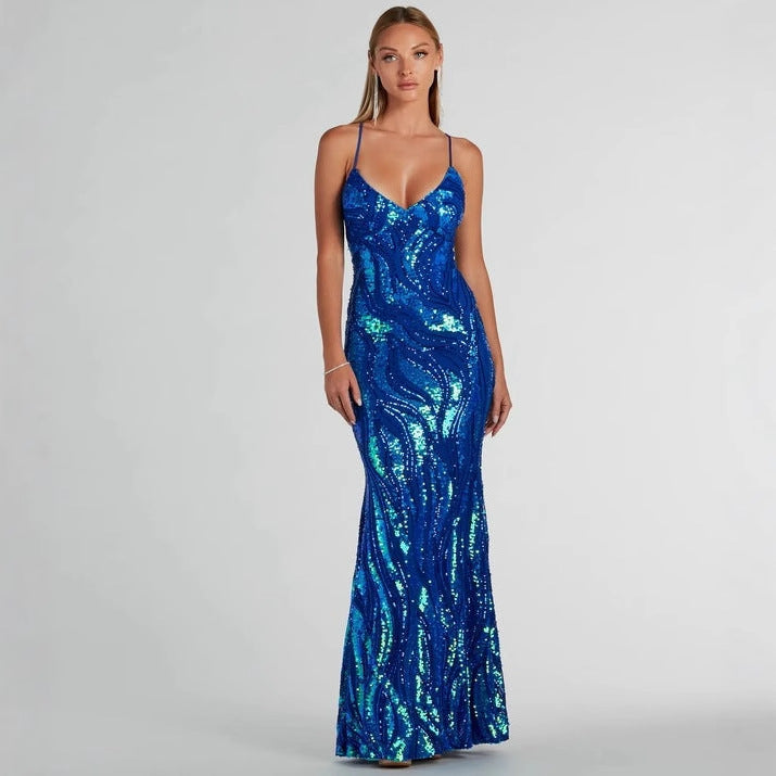Women Party Sequined Sexy Formal Dress Dress Evening Dress