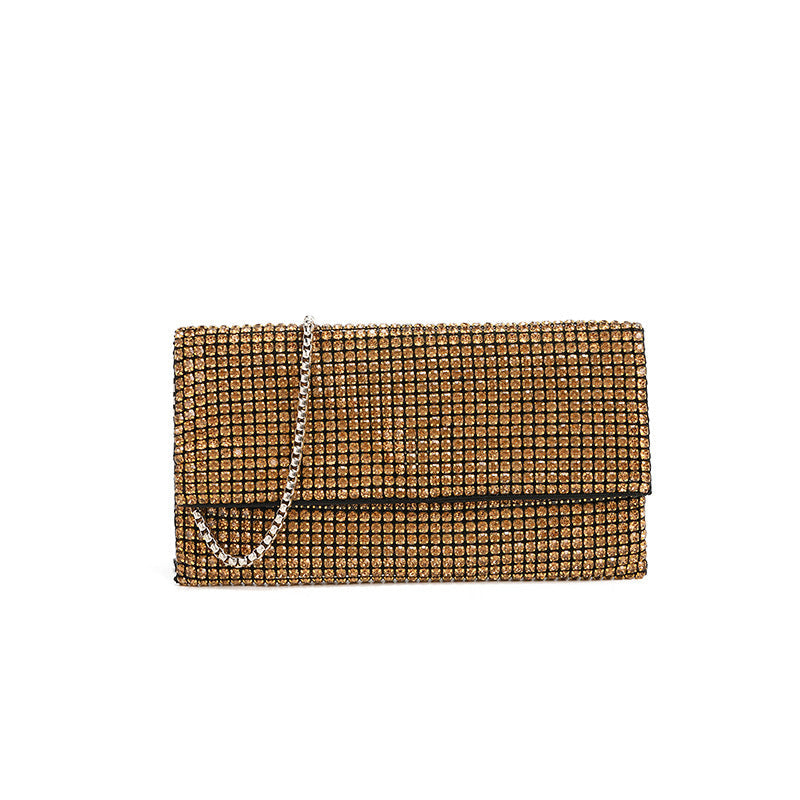 Rhinestone Bag Women Bag Summer Chain Diamond-Embedded Shoulder Messenger Phone Bag
