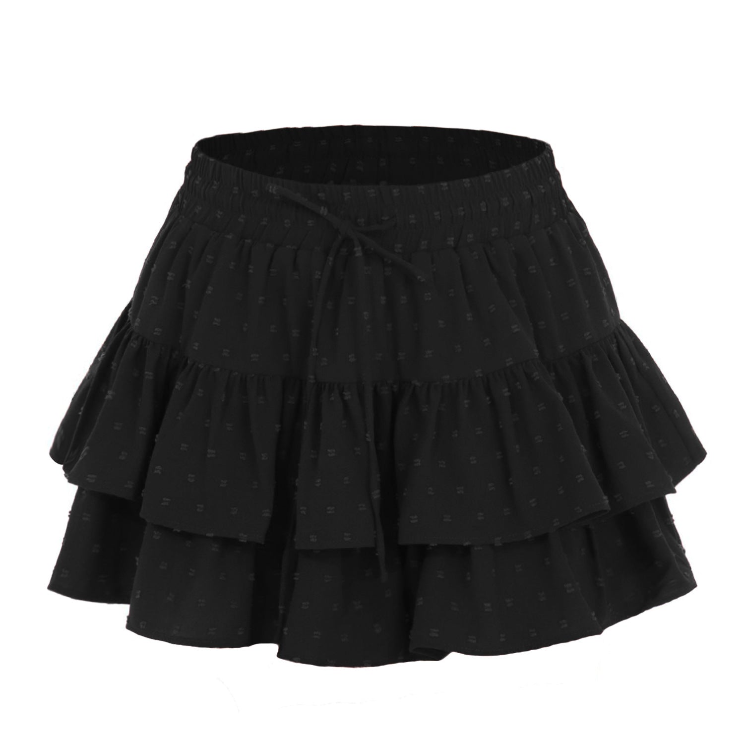 Women Lace up Adjustable Skirt Sports Wardrobe Malfunction Avoiding High Waist Elastic Pantskirt
