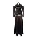 Luxury Beads Rhinestones Sexy Cross Sling Bandage One Piece Dress Dinner Party Dress