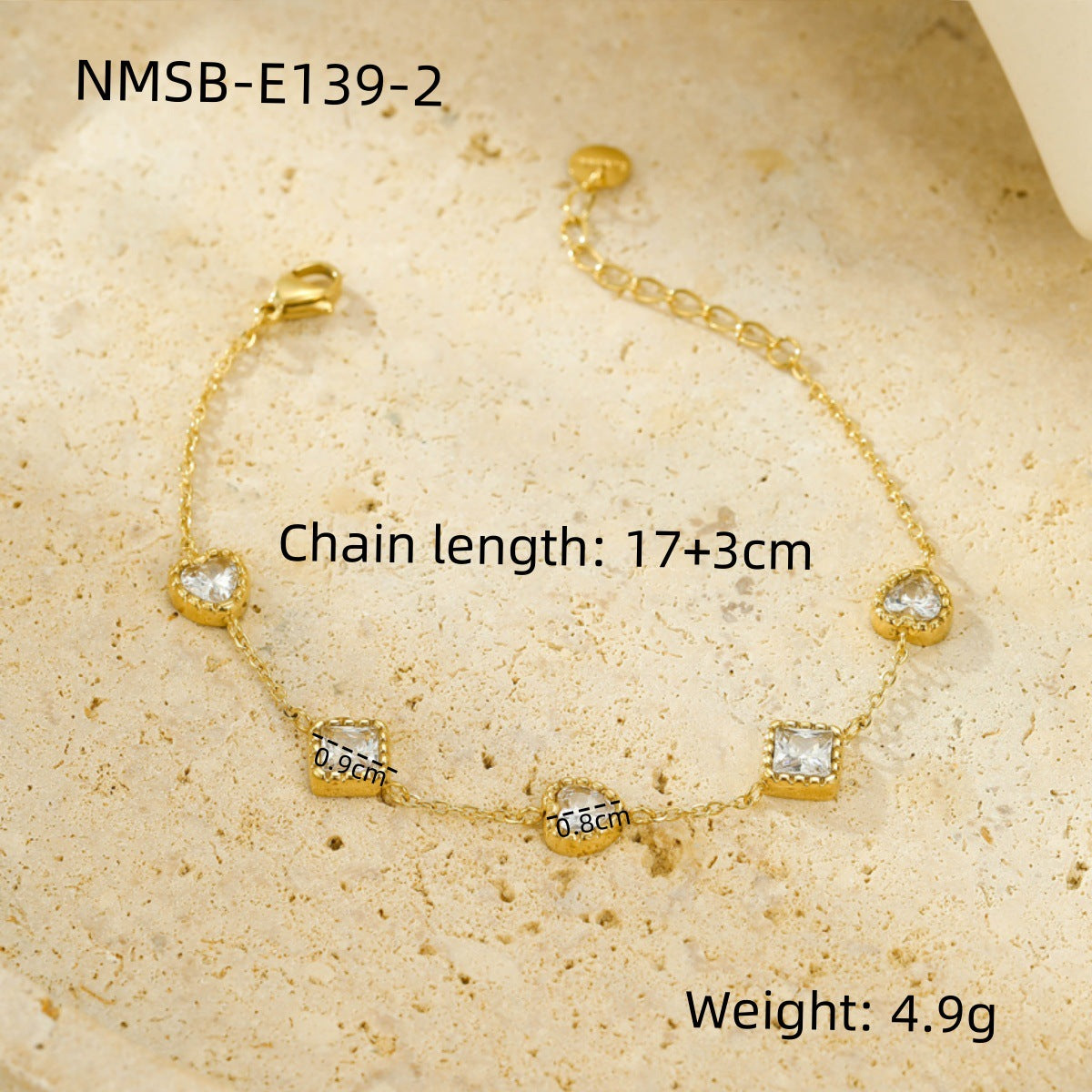 Arrival 18K Gold Diamond Titanium Steel Bracelets Women Affordable Luxury Elegant Heart Trendy Stainless Steel Bracelet
