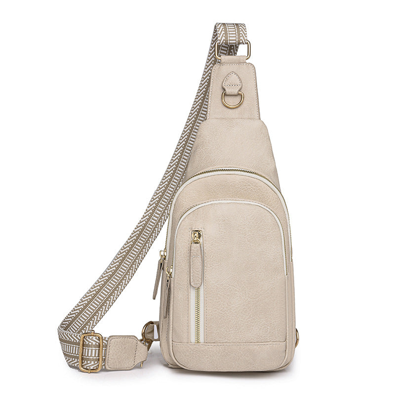 Trendy Retro Casual Chest Bag Women Trendy Office Soft Leather Cross Body Bag Exquisite Good looking Mom Bag