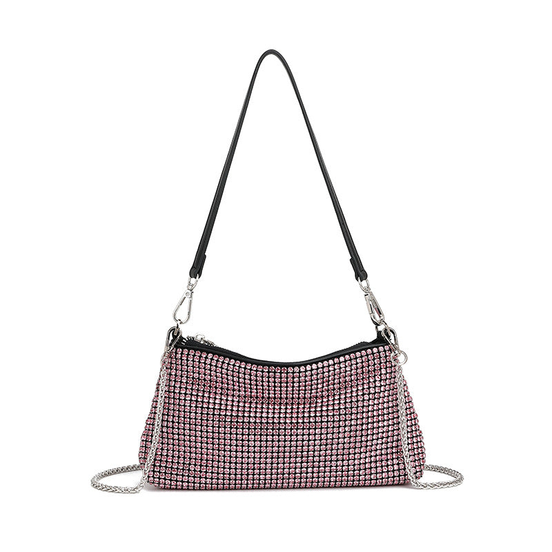 Rhinestone Bag Women Dinner Bag Full Diamond Portable Underarm Bag Diamond Embedded High Grade One Shoulder Crossbody