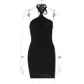 Women Clothing Summer Sexy Slim Fit Backless Halter Sheath Dress
