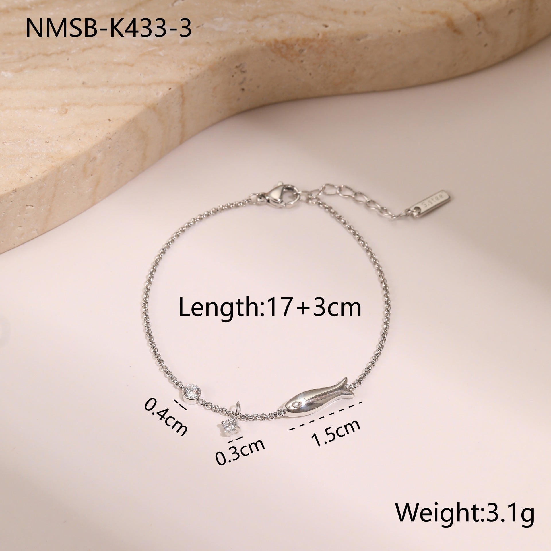 Titanium Steel Bracelet 18K Gold Plating Zircon Star Embellished Exquisite Light Luxury Hand Jewelry