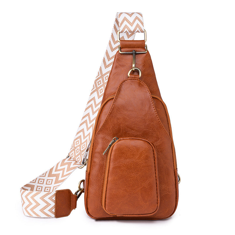 Soft Leather Chest Bag Retro Women Bag Crossbody Bag