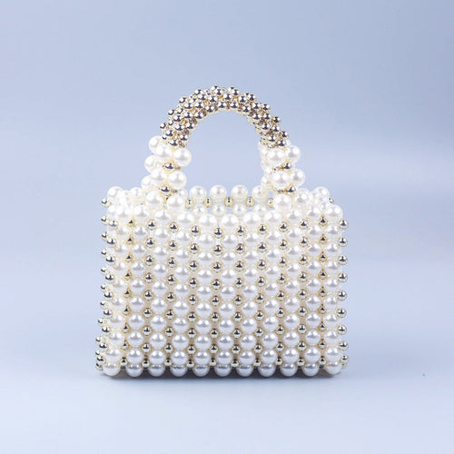 14cm Pearl Stitching 8cm Acrylic Beads Handmade Beaded DIY Women Handbag