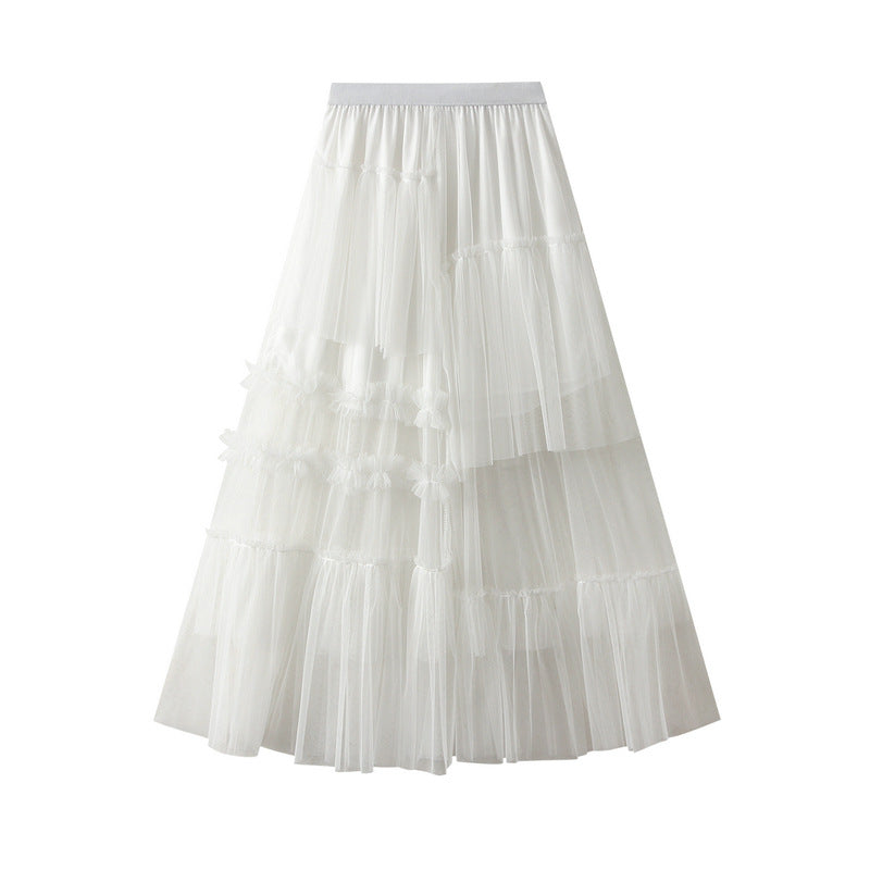 Sweet Tiered Dress Irregular Asymmetric Skirt Dream Tulle Skirt Women