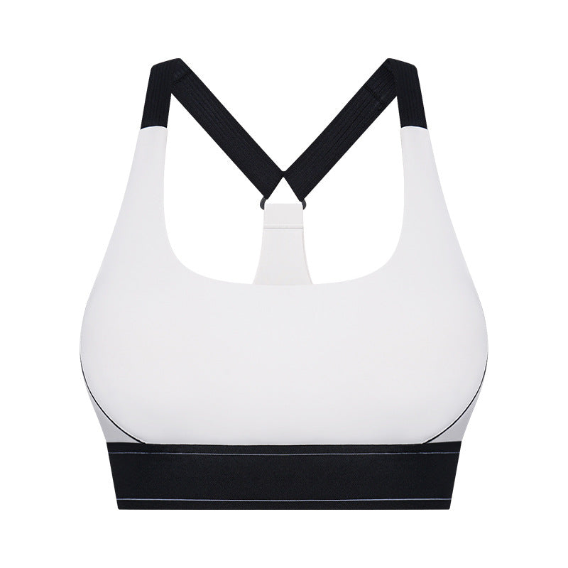 Contrast Color Adjustable Shoulder Strap Cloud Sense Sports Underwear High Strength Shockproof Push Up Comprehensive Training Sports Bra