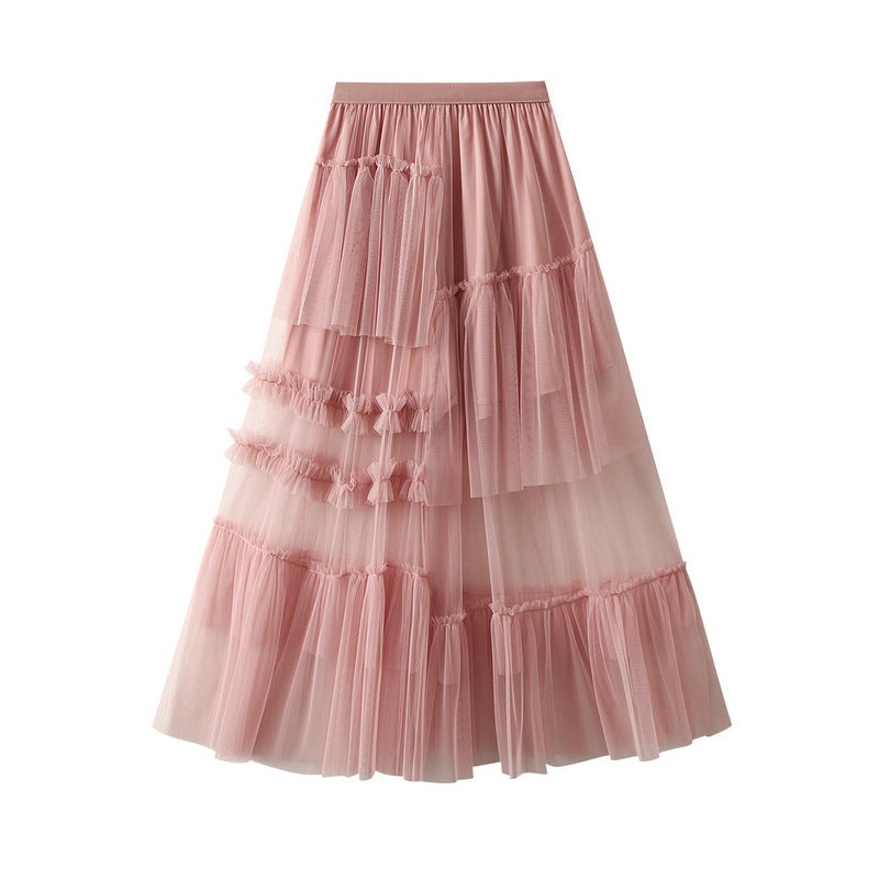 Sweet Tiered Dress Irregular Asymmetric Skirt Dream Tulle Skirt Women