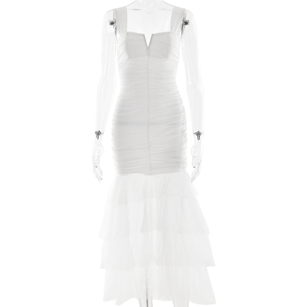Spring Summer Sexy Patchwork Strap Dress Sexy Skinny Sheath Women Clothing Dress