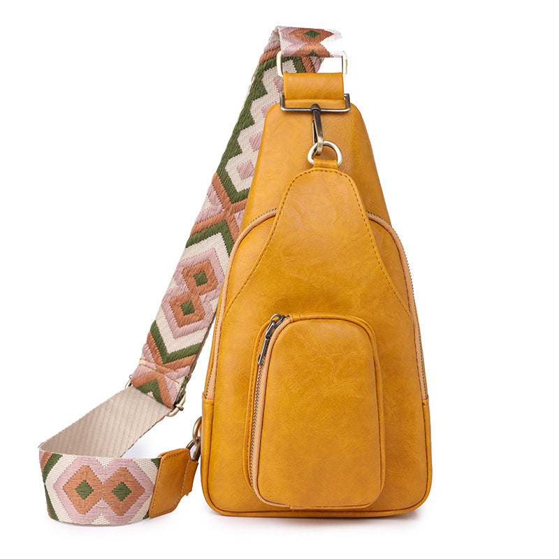 Soft Leather Chest Bag Retro Women Bag Crossbody Bag
