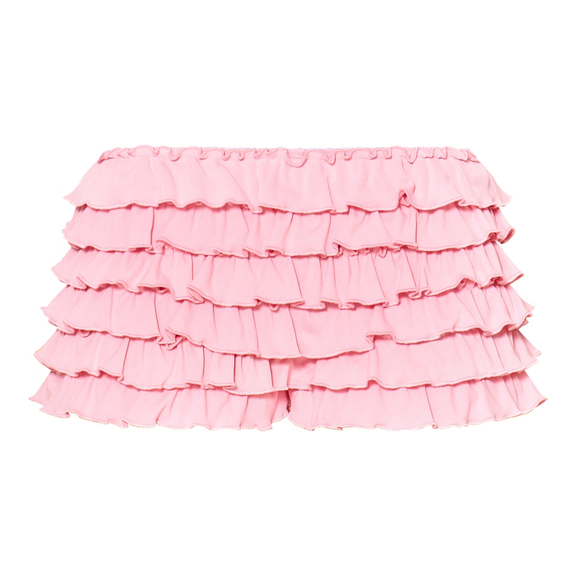 Women Clothing Solid Color Frill Wavy Casual Lantern Dress Short Skirt Culottes
