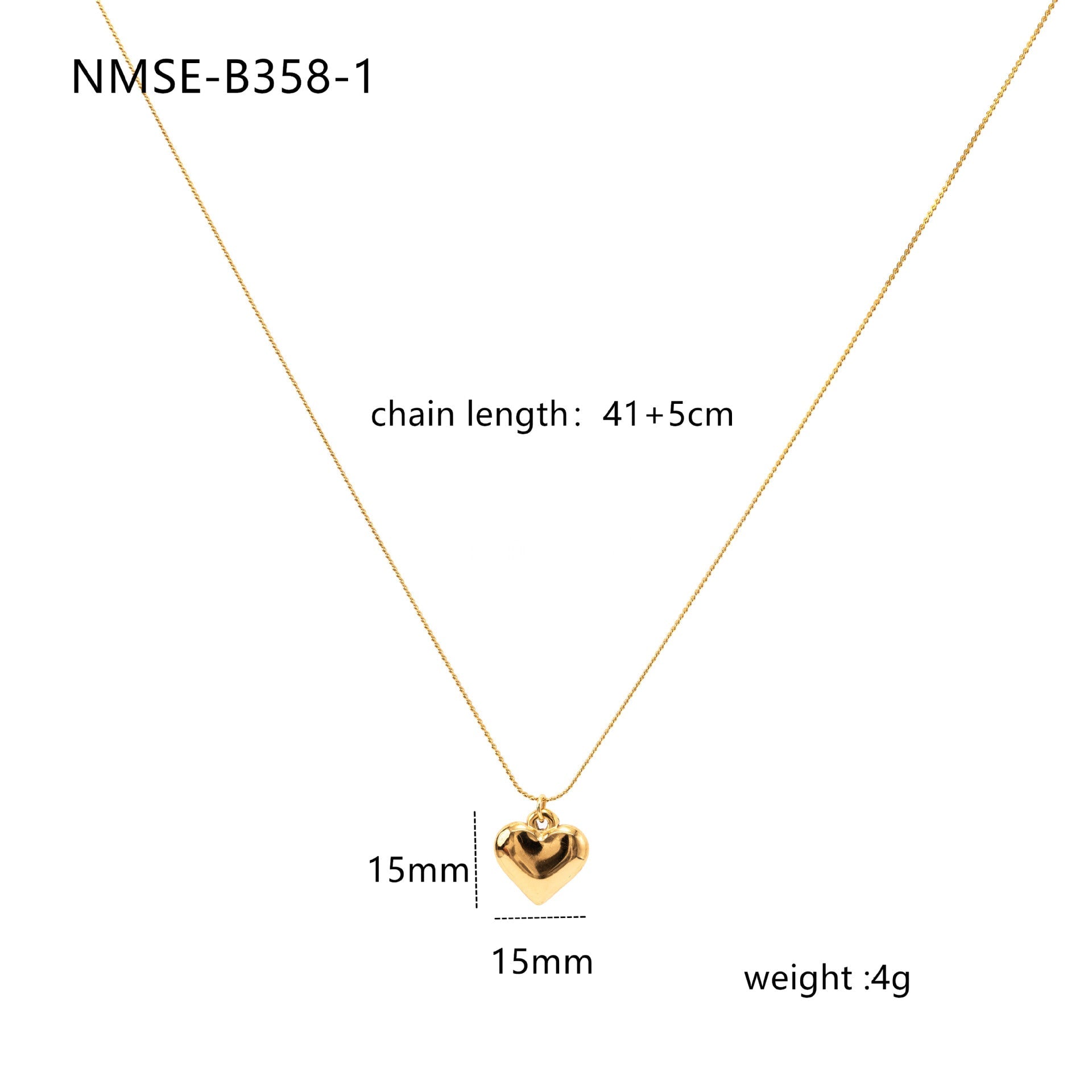 Three Dimensional Peach Heart Necklace Solid Love Heart Simplicity Dignified Embellished Clavicle Necklace Accessories