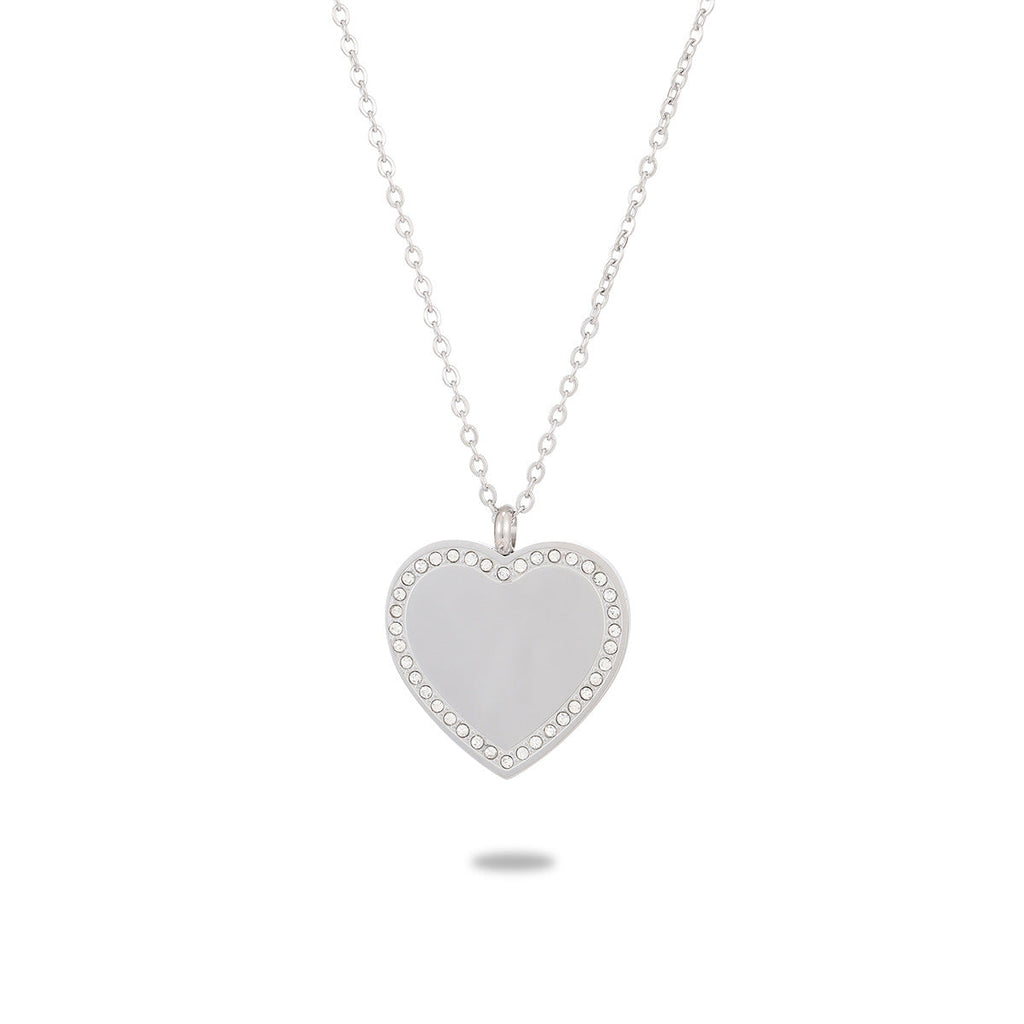 Lettering Private Exclusive Stainless Steel Necklace Special Interest Inlaid Zircon Titanium Steel Embellished