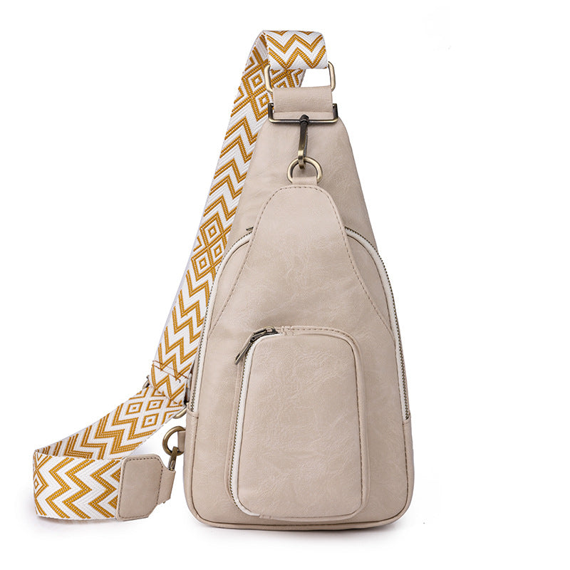 Soft Leather Chest Bag Retro Women Bag Crossbody Bag