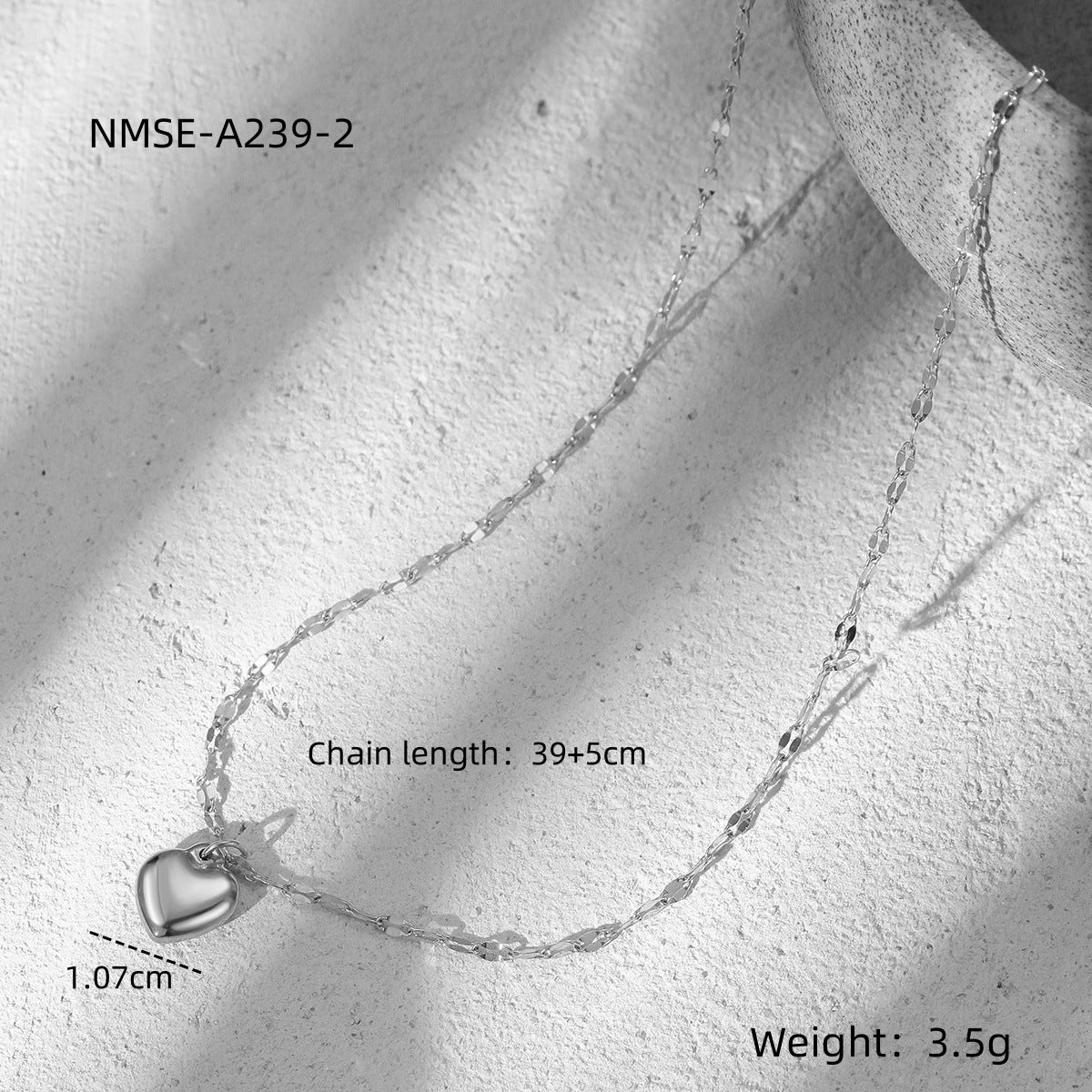 All Match Titanium Steel Love Embellished Necklace Simple Grace Personality Clavicle Chain