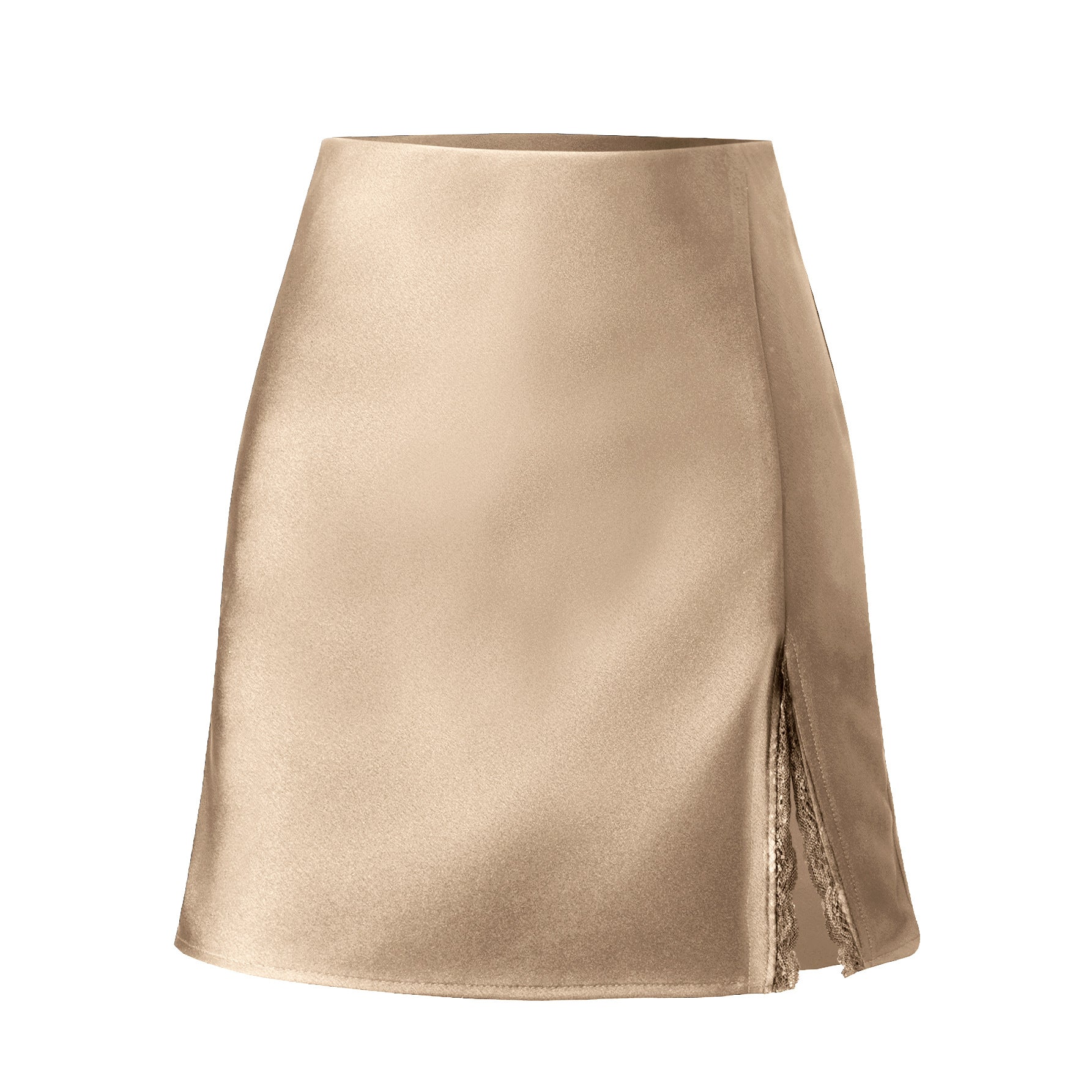 Satin Skirt Lace Split High Waist Elastic Short Skirt Sexy Hip Skirt Women