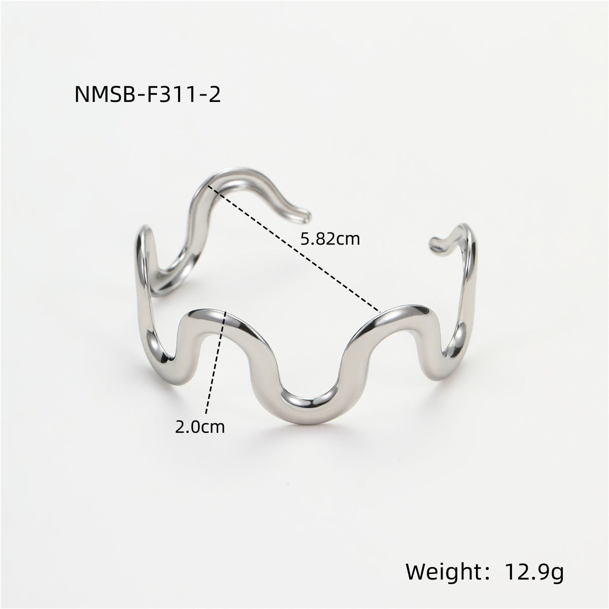 Titanium Steel Wave Shaped Necklace Bracelet 18K Gold High Grade Stainless Steel Ornament