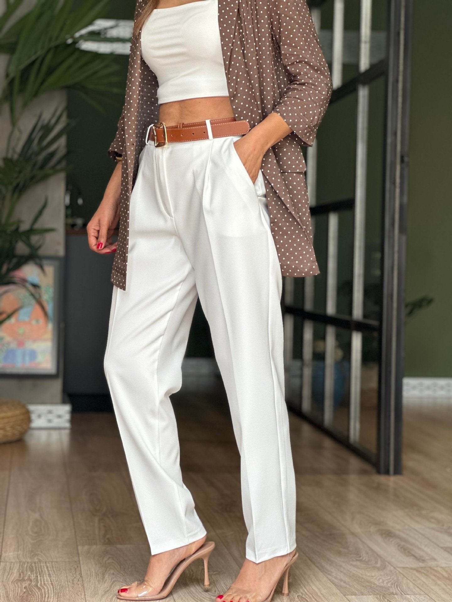 Spring Summer Sleeveless Trousers Casual Pocket Vest Two Piece Set Women