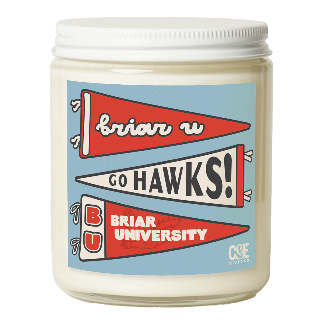 Briar U School Pennants Candle