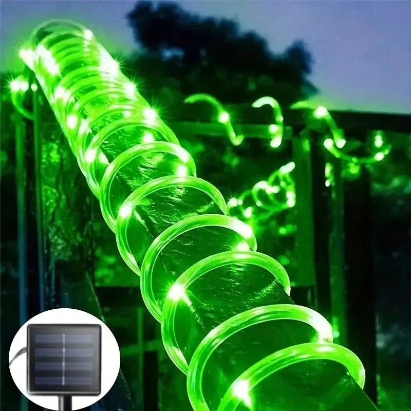 100LED Solar Tube String Light 8 Kinds Of Waterproof Outdoor Led Warm White Copper Wire Light For 2024 Garden Decorative Lights