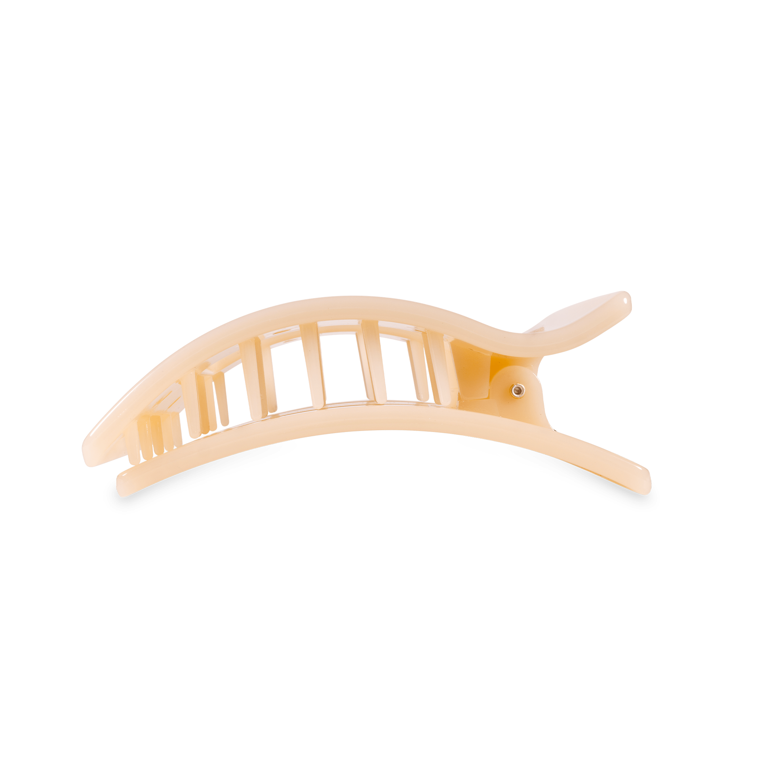 Almond Beige Medium Flat Rectangle Hair Clip