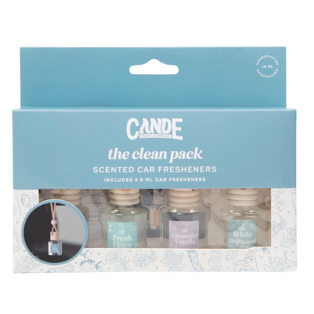 Clean 4 Pack Scented Car Fresheners Bundle