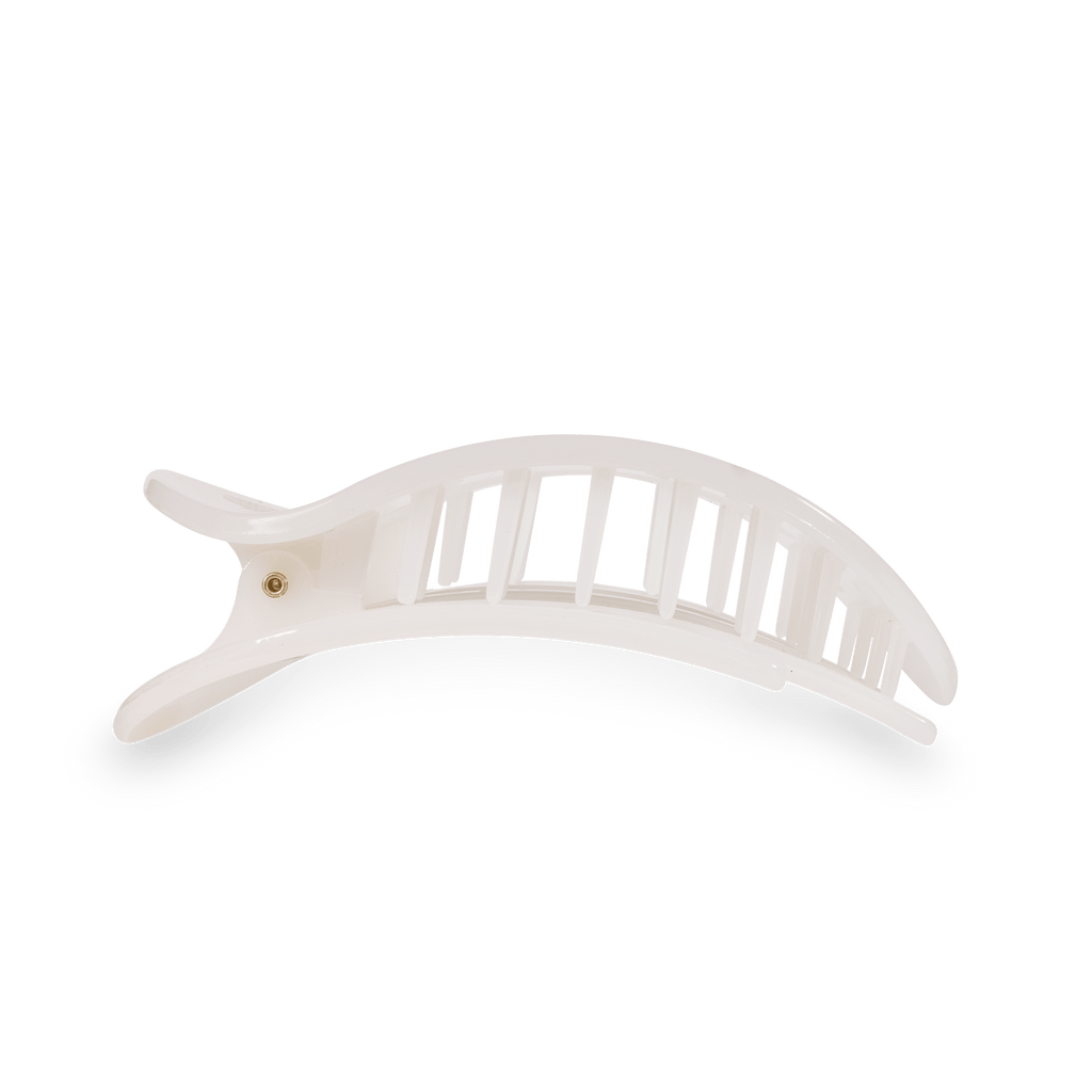 Coconut White Large Flat Round Hair Clip