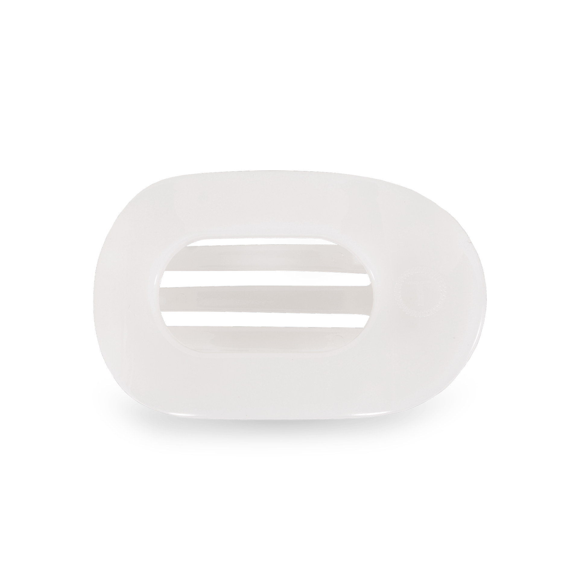 Coconut White Small Flat Round Hair Clip