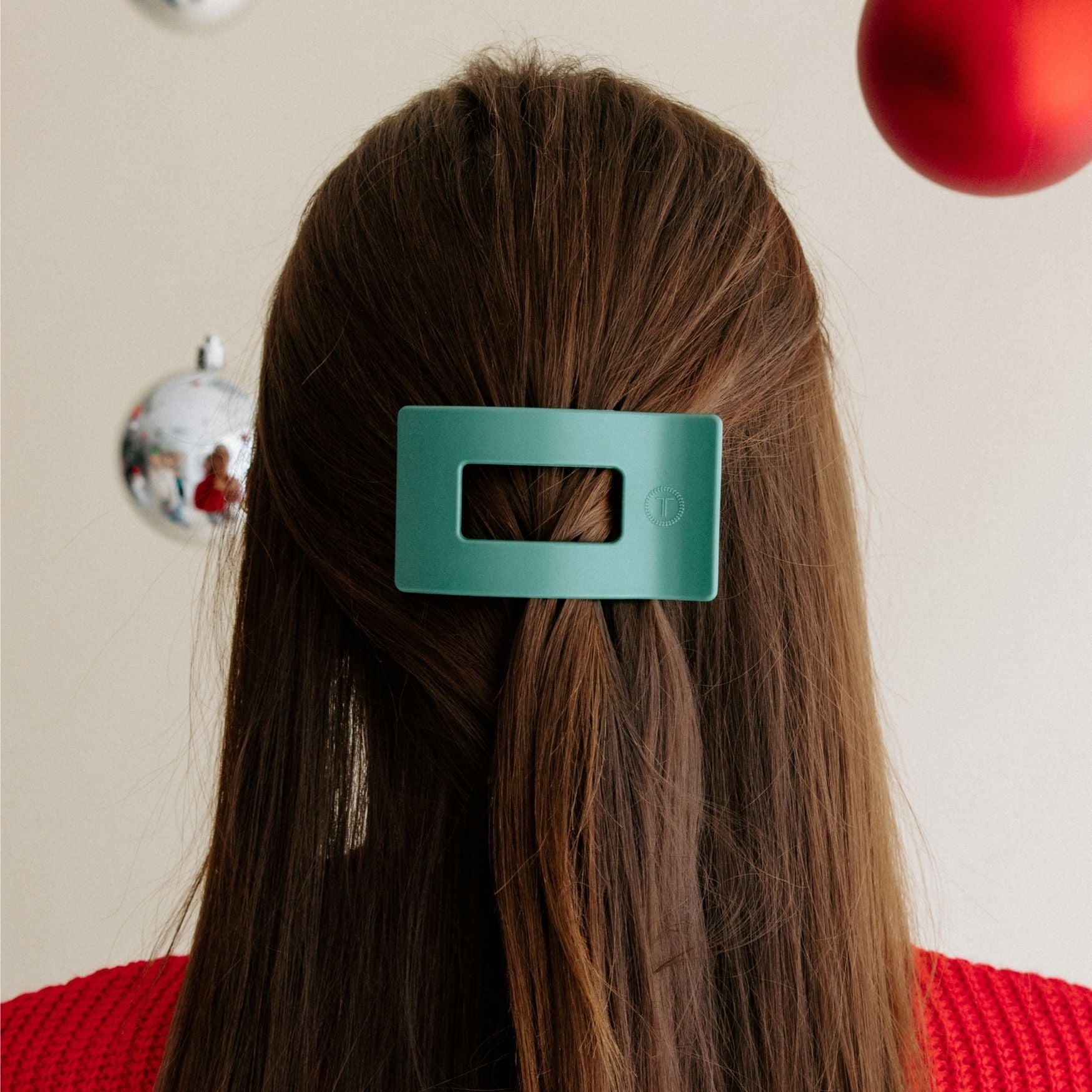 Fir Real Small  Flat Rectangle Hair Clip