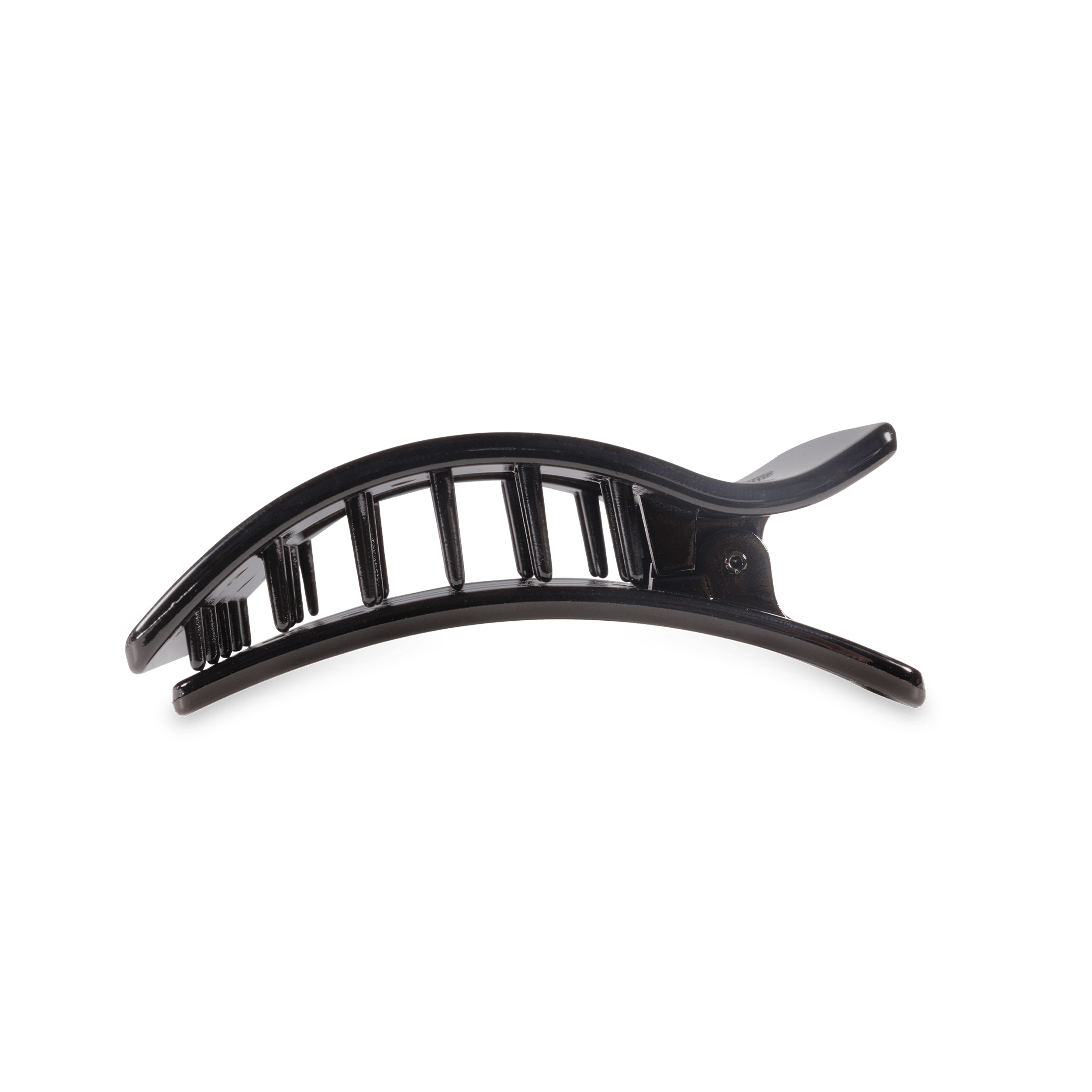 Jet Black Medium Flat Rectangle Hair Clip