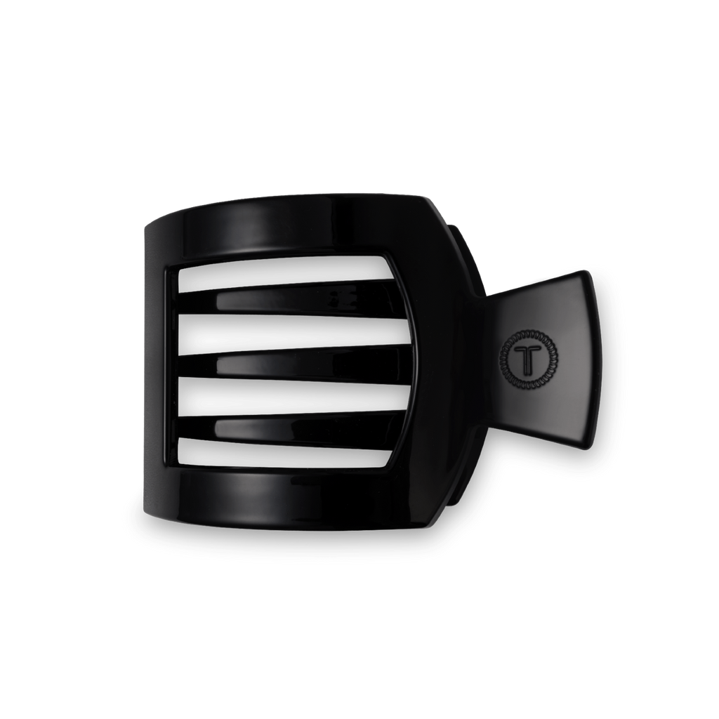Jet Black Medium Flat Square Hair Clip