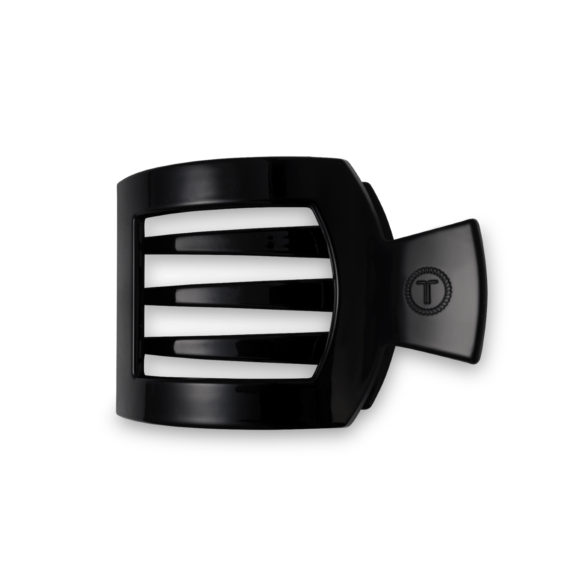 Jet Black Medium Flat Square Hair Clip