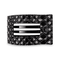 Jet Black Quilted Large Flat Rectangle Hair Clip