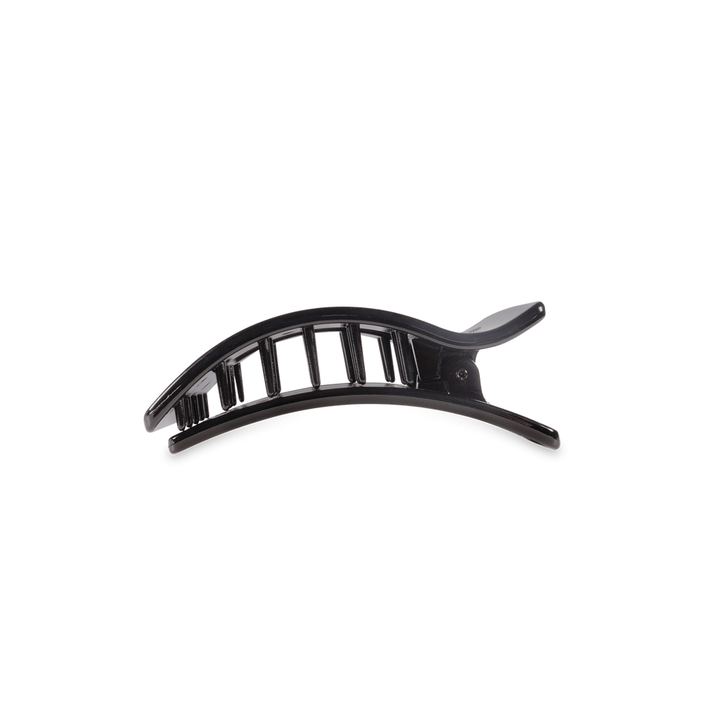 Jet Black Small Flat Rectangle Hair Clip