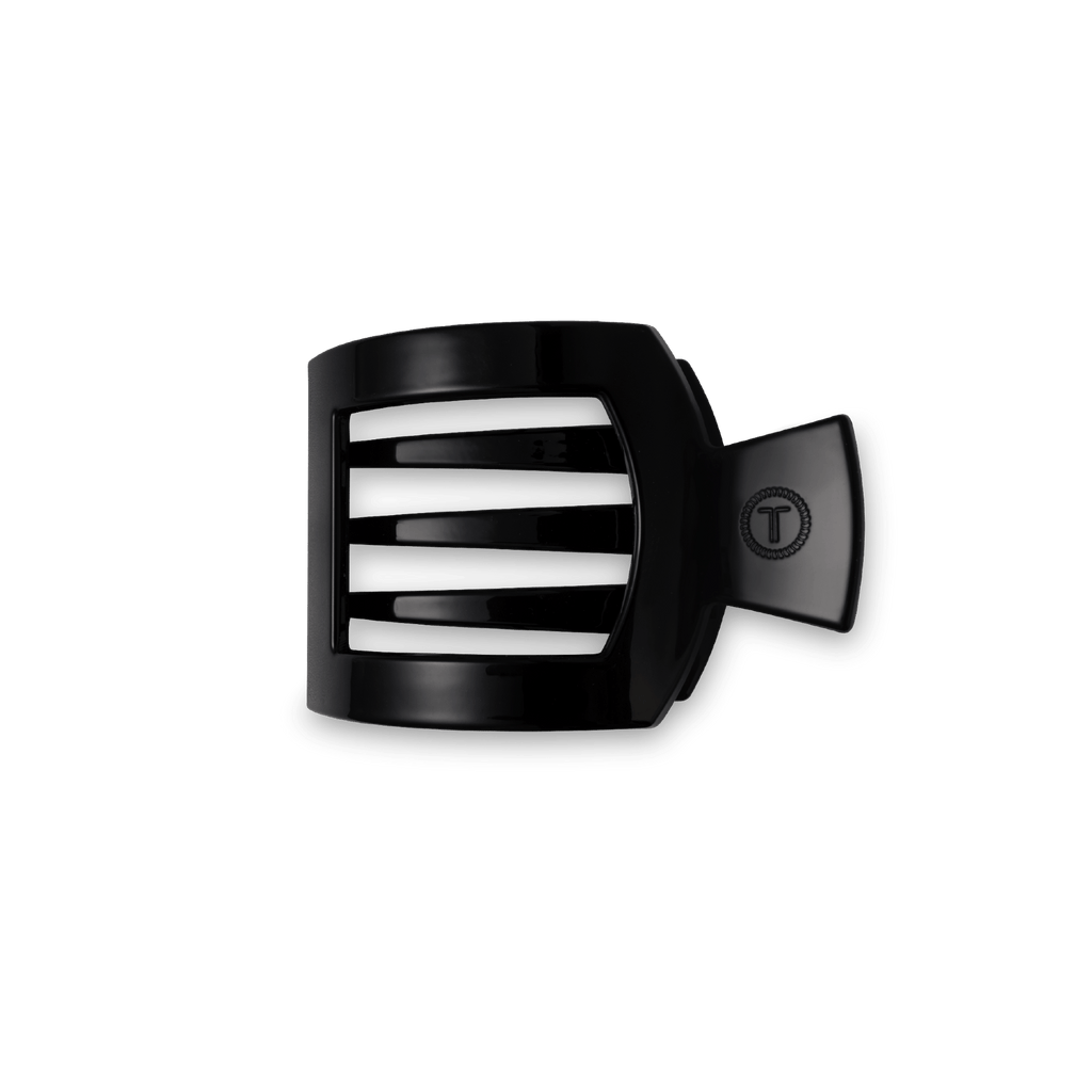 Jet Black Small Flat Square Hair Clip