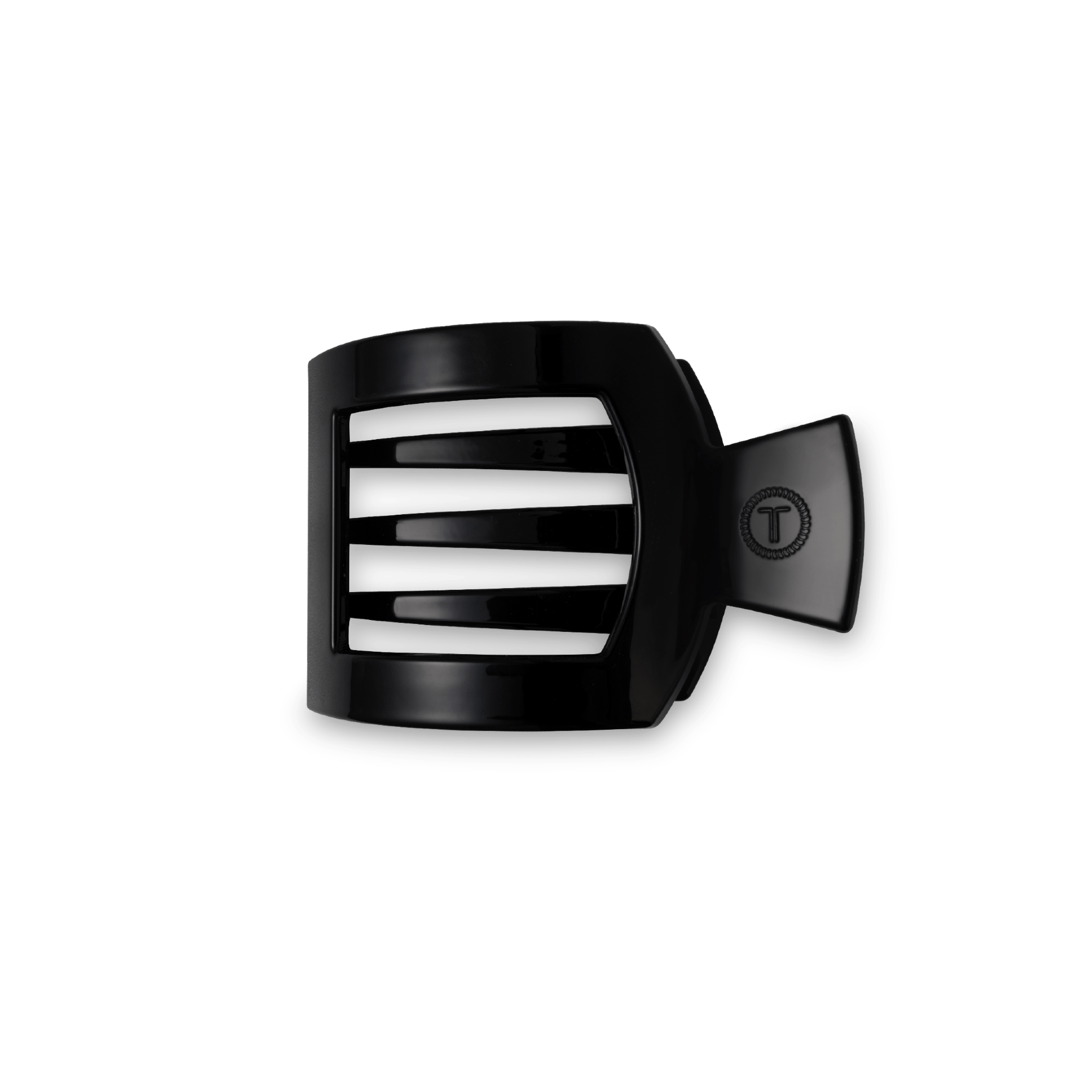 Jet Black Small Flat Square Hair Clip
