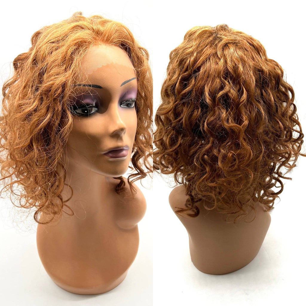 VIP Extensions Remy Human Hair Lace Front Wig 500 Curly 15" - Choose Color