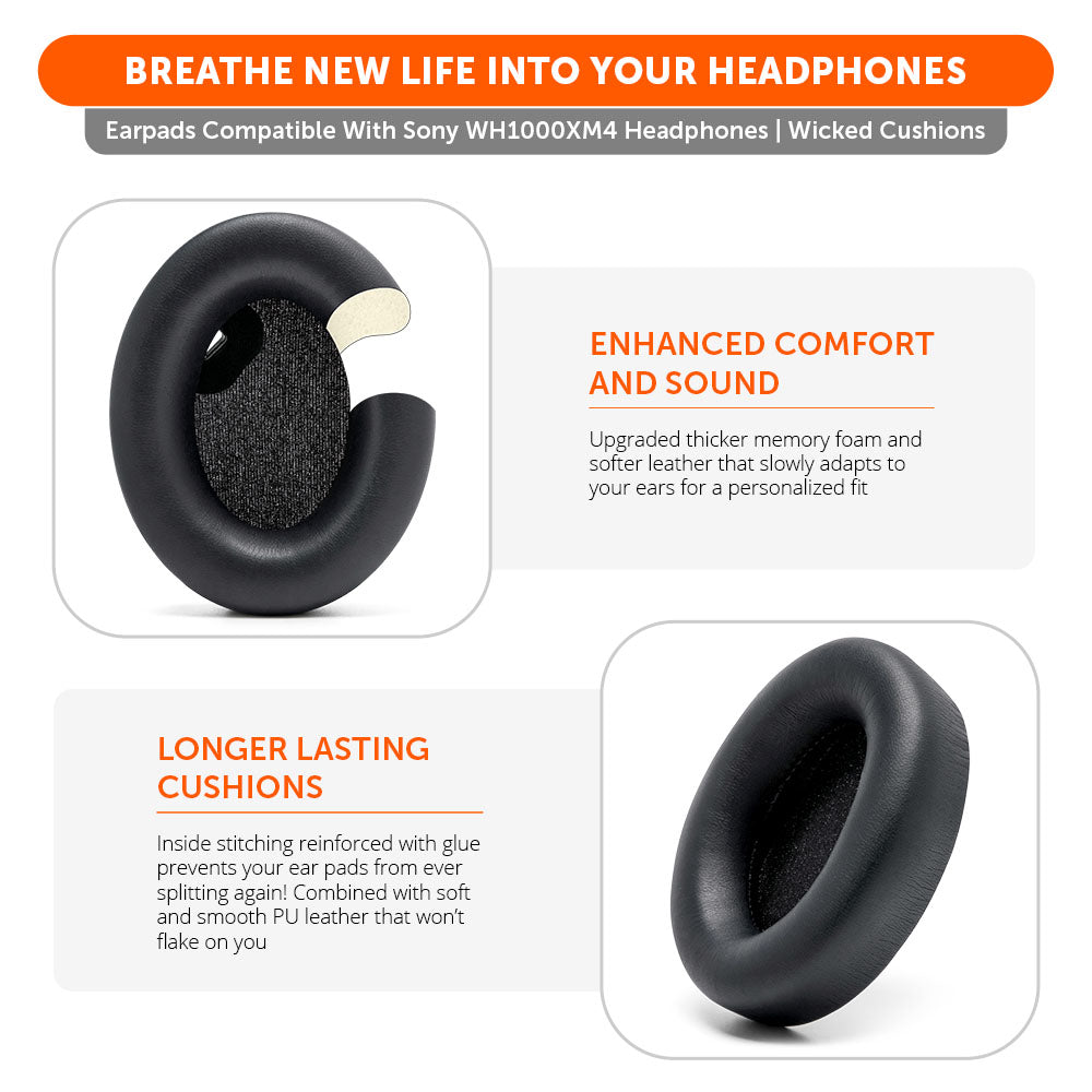 Replacement Ear Pads For Sony WH1000XM4 Over-Ear Headphones