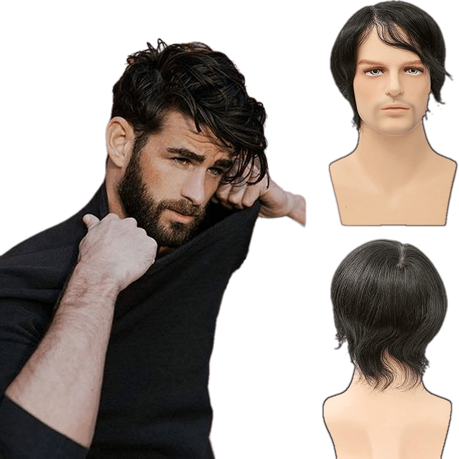 VIP Extensions Full Lace Toupee 100% Human Hair Hairpiece - Choose Color