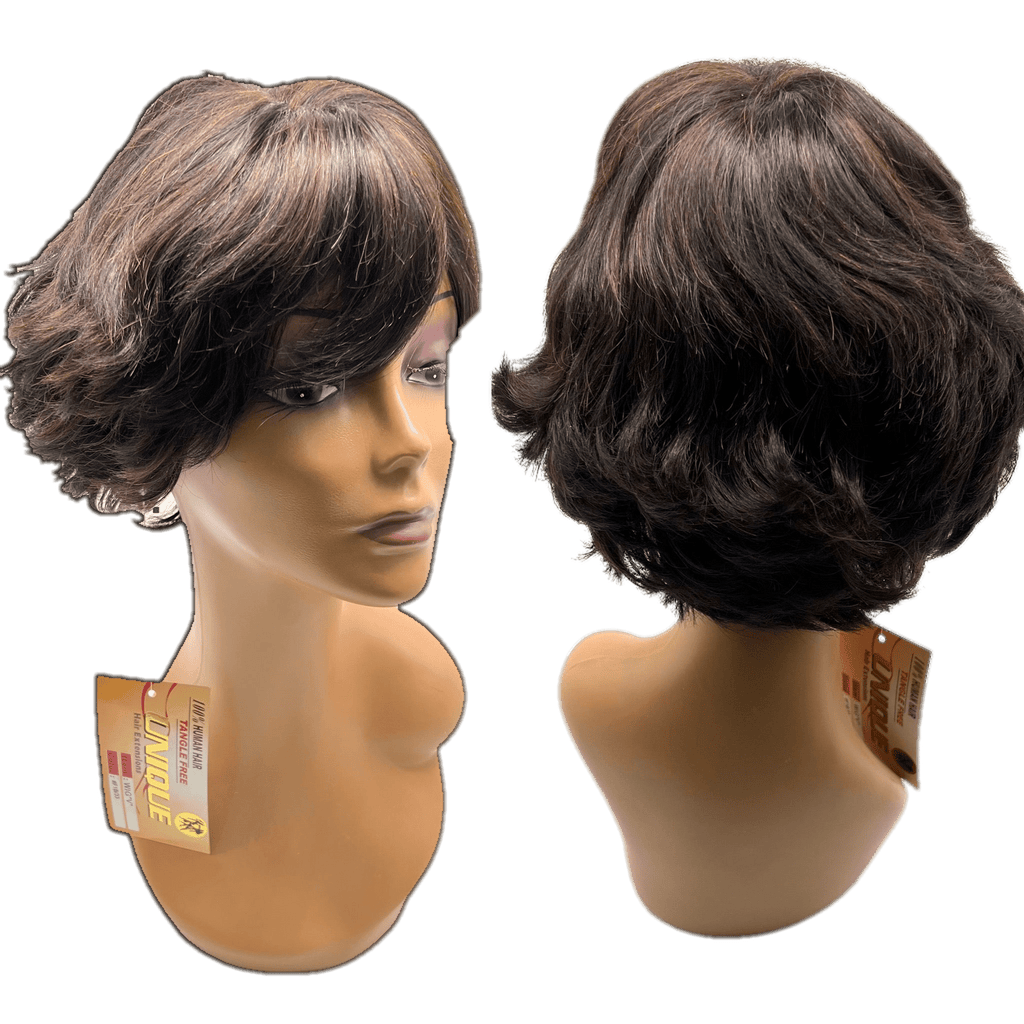 Unique's 100% Human Hair Full Wig Style V - Choose Color