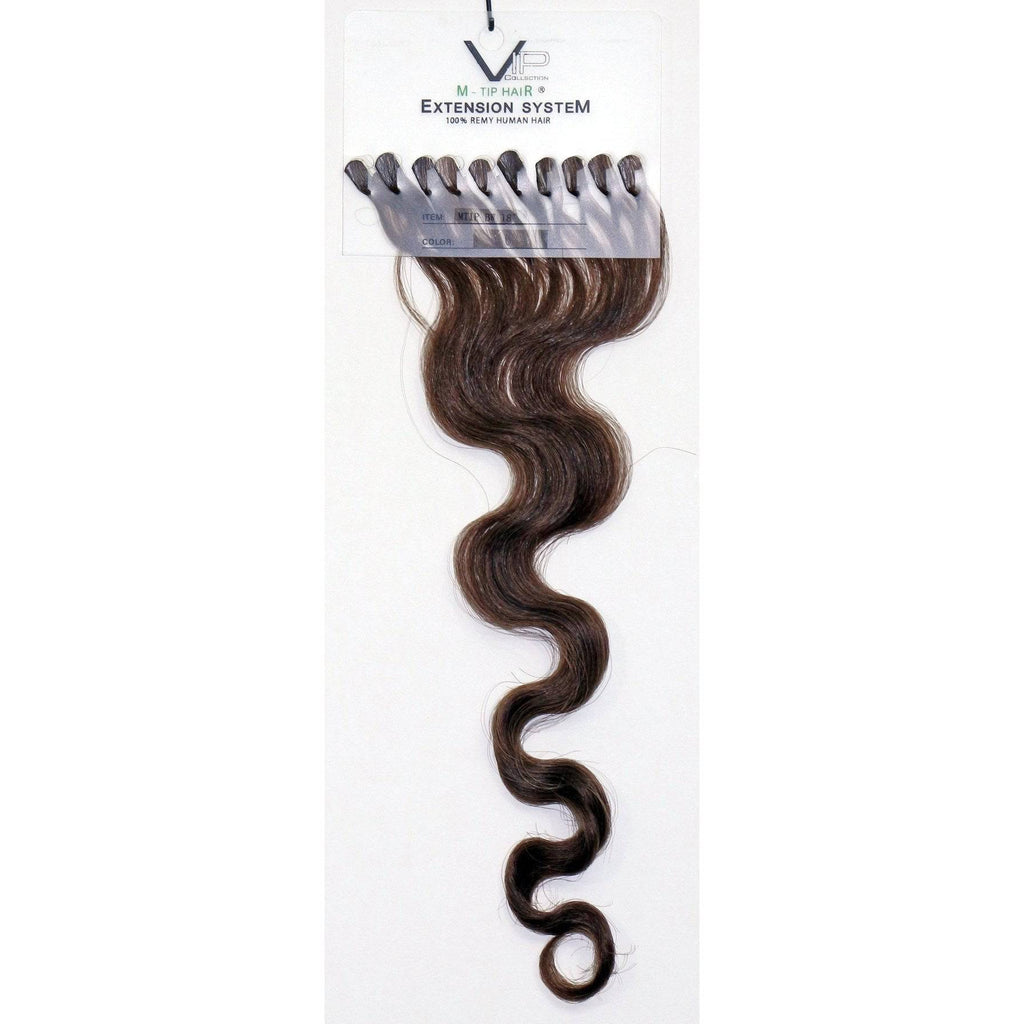 VIP M-Tip System Tape Hair Extensions 100 Strands Wavy 18" - Choose Color